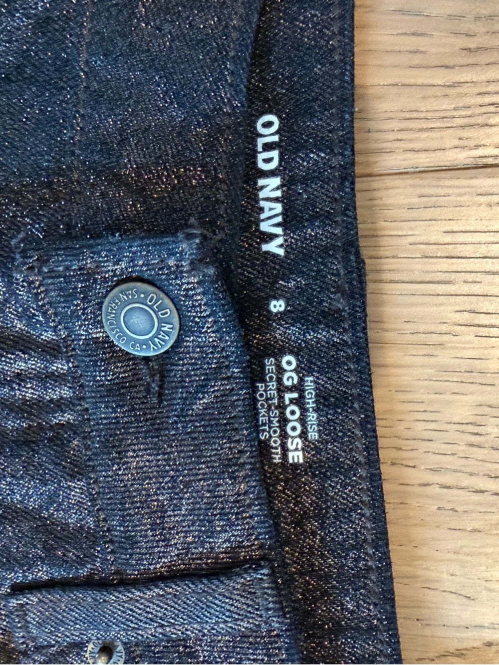 Old Navy Metallic Straight-Leg Jeans - Picture 3 of 4